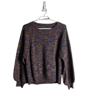 Women's Rainbow Knit Crewneck Long Sleeve Sweater